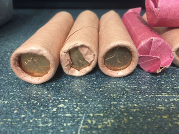 Coin-Rolling-Hunting-Find.-21-Rolls-Of-1963-D-Uncirculated-Pennies
